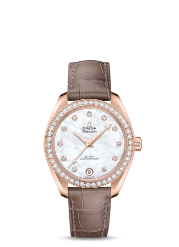 Omega Seamaster Aqua Terra 150M Master Chronometer 34 Sedna Gold / Diamond / MOP / Alligator